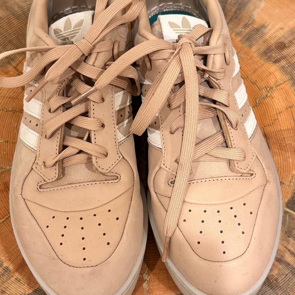 Adidas Beige Sneakers with White Accents